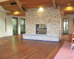 5" wide T&G 3/4" thick with reliefs for moisture barrier