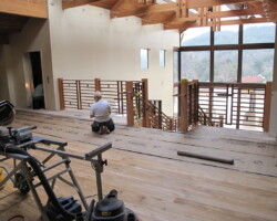 Laying down Moisture Barrier